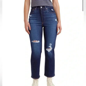 Levi's Ribcage Straight Ankle Jeans Winter Breakdown Size 27 NEW